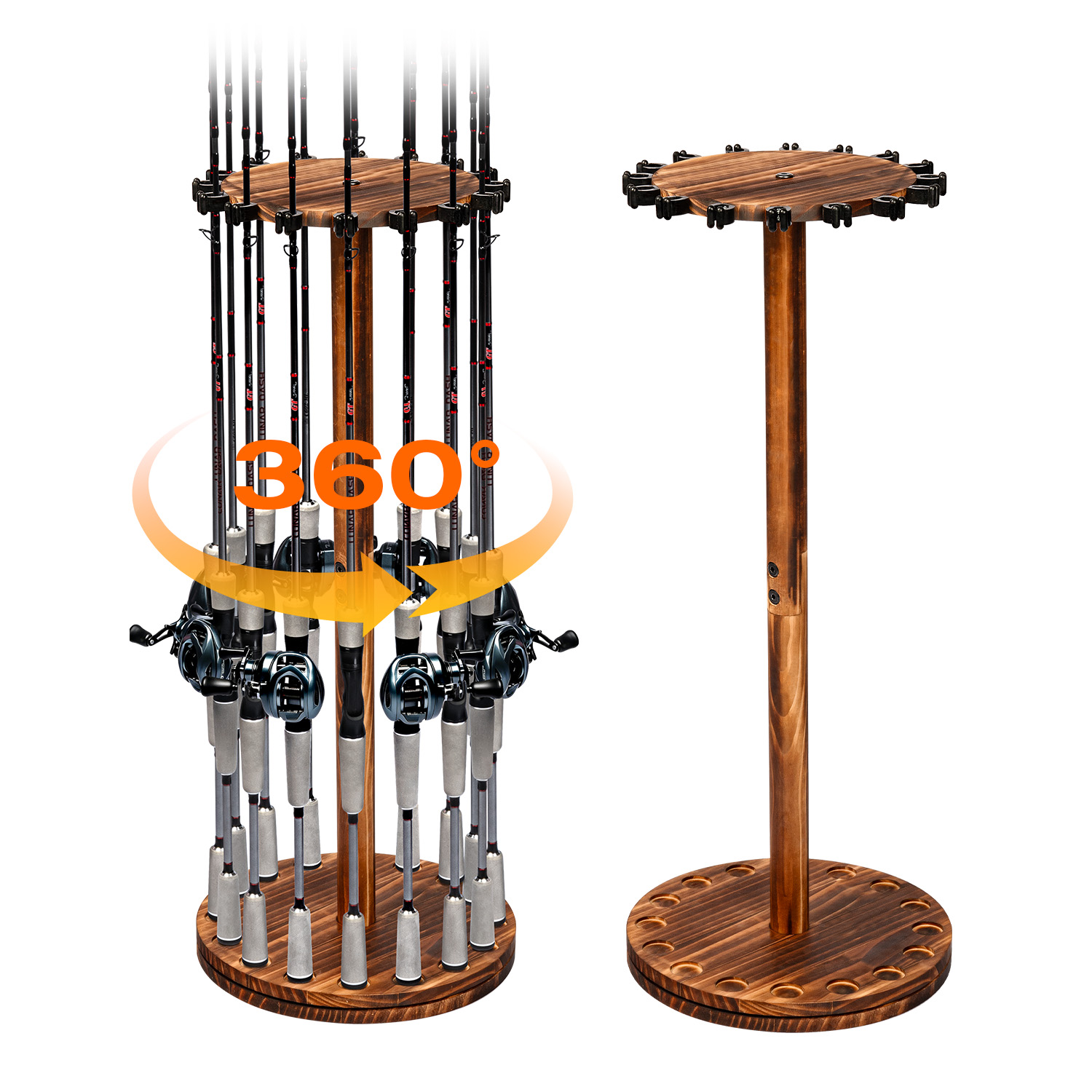 Round Carbonized Wood Fishing  – Fishing Rod Pod Bewertung und Preis