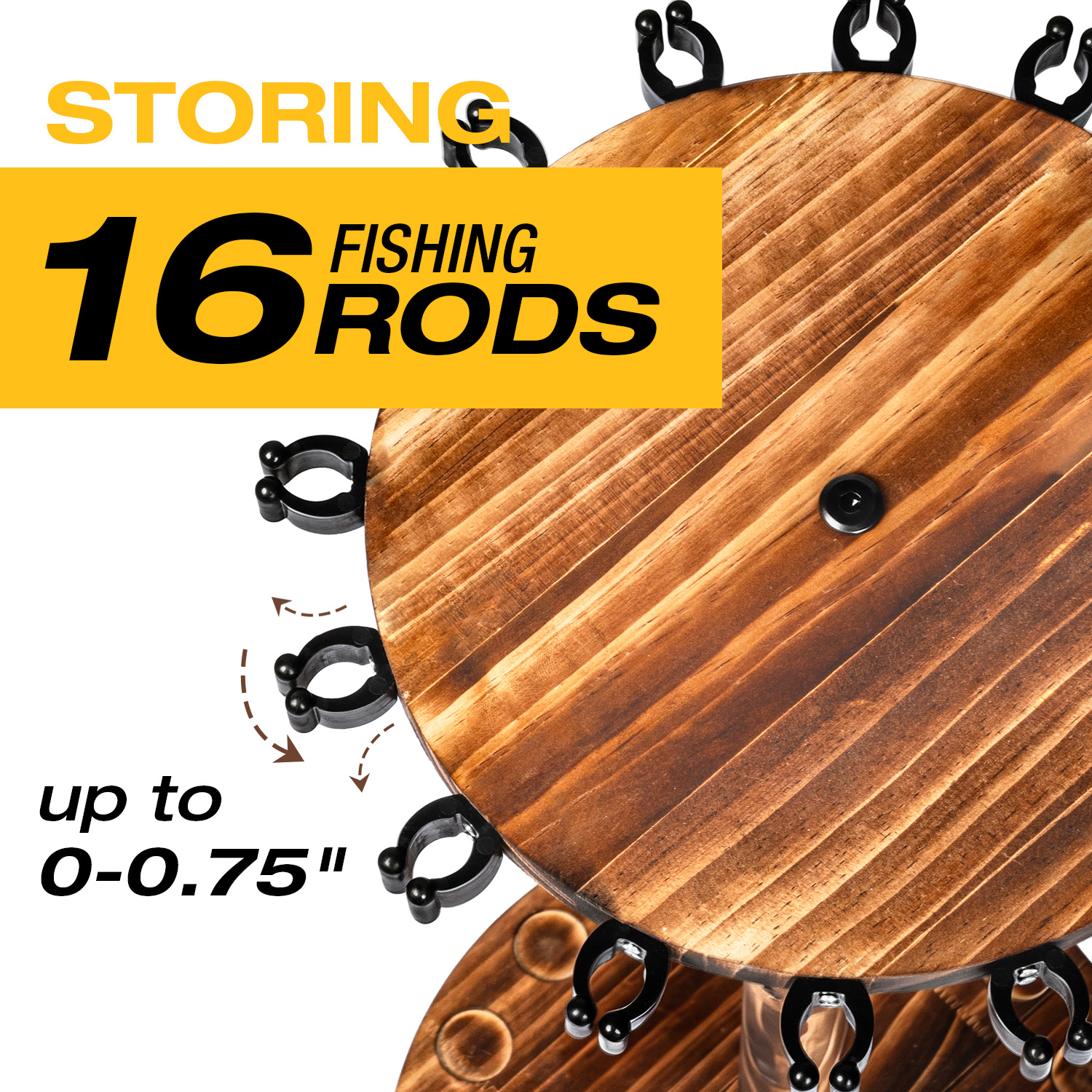 Round Carbonized Wood Fishing  – Fishing Rod Pod Bewertung und Preis