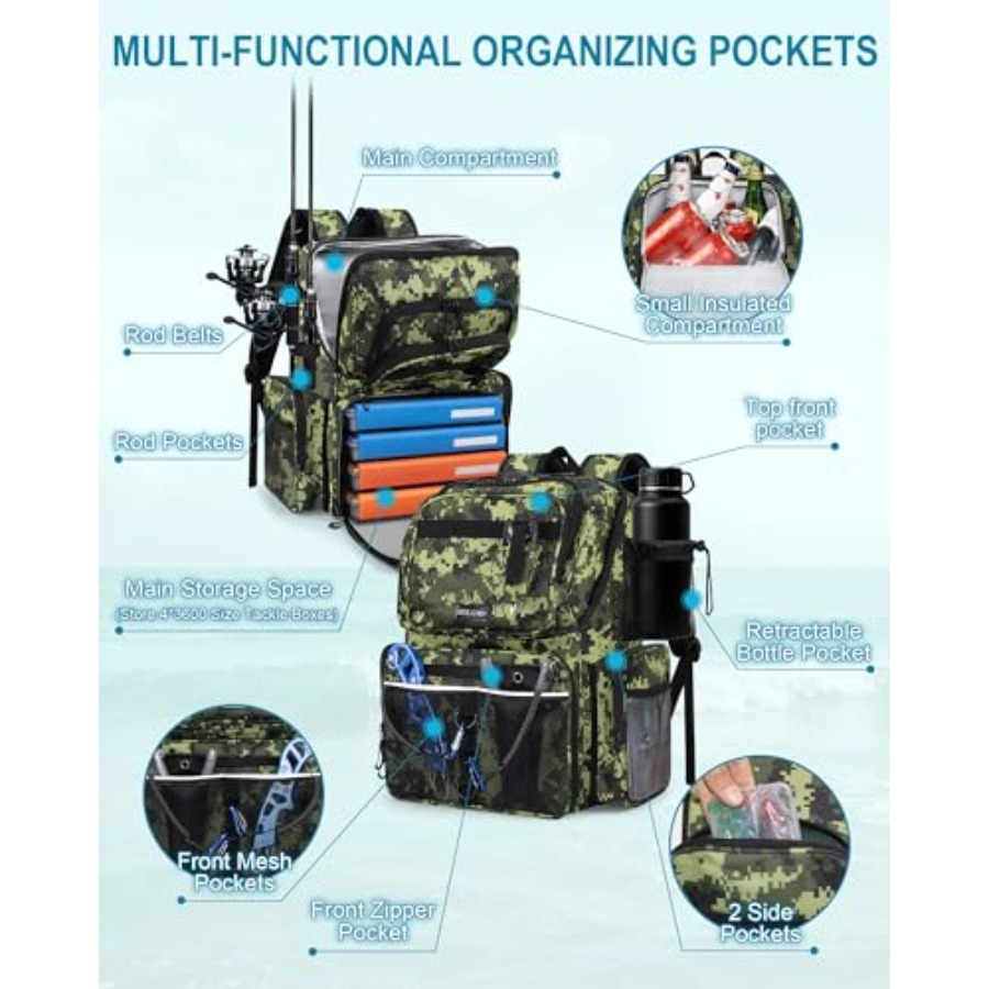 Fishing Backpack with Rod Hold – Fishing Equipment Rod Bewertung und Preis
